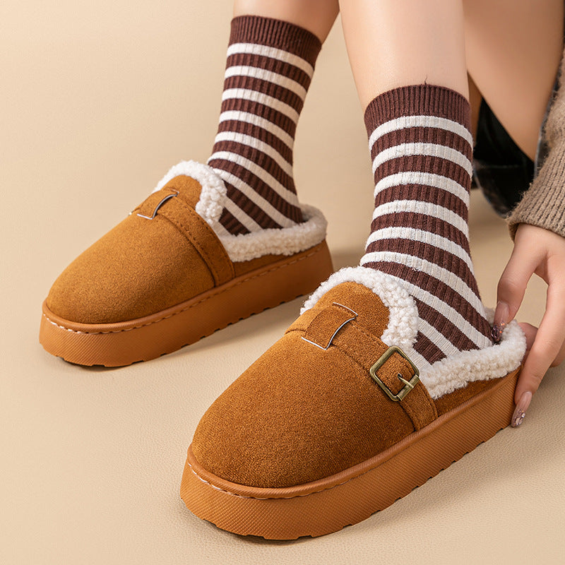 Thick Bottom Increased Women's Toe Cap Half Slippers