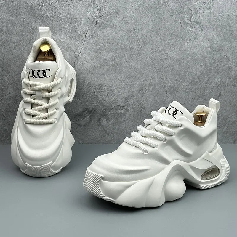Men’s Leather Platform Sneakers High-Quality Comfortable Outdoor Fashion Shoes