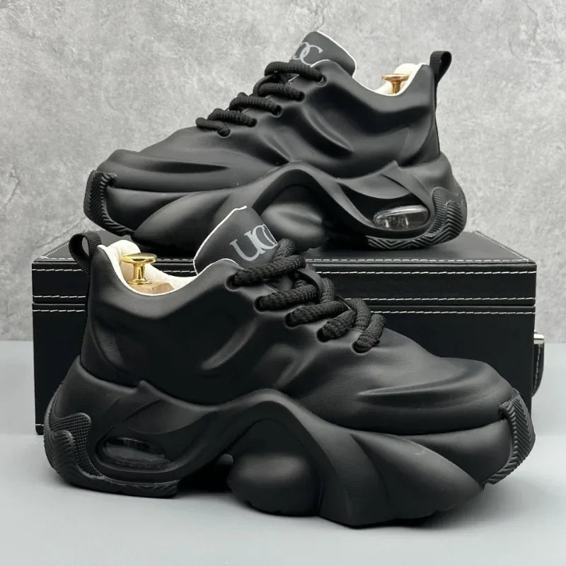 Men’s Leather Platform Sneakers High-Quality Comfortable Outdoor Fashion Shoes